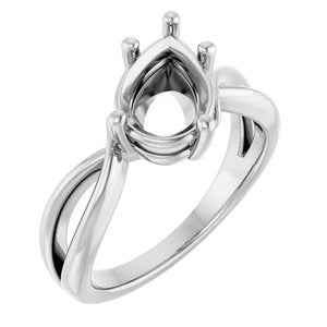 Continuum Sterling Silver 10x7 mm Pear Ring Mounting – image 2