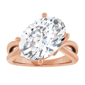10K Rose Gold 14x10 mm Oval Ring Mounting – image 5