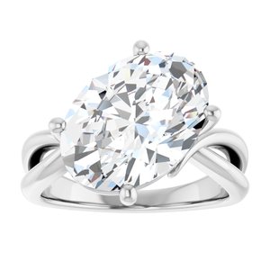 14K X1 White Gold 14x10 mm Oval Ring Mounting – image 5