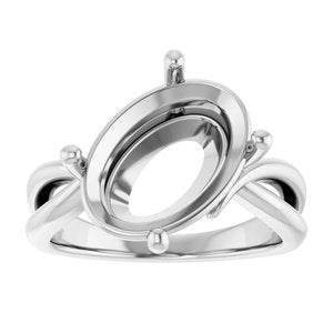 Platinum 14x10 mm Oval Ring Mounting – image 6