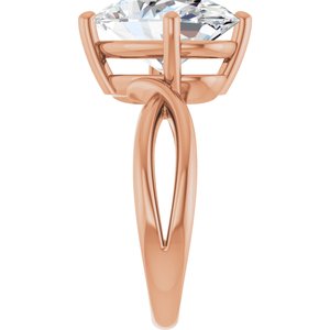 18K Rose Gold 14x10 mm Oval Ring Mounting – image 7