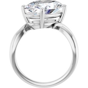 14K X1 White Gold 14x10 mm Oval Ring Mounting – image 3