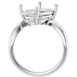 Platinum 14x10 mm Oval Ring Mounting – image 4