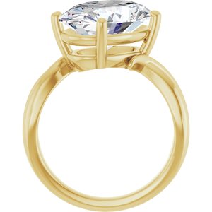 18K Yellow Gold 14x10 mm Oval Ring Mounting – image 3