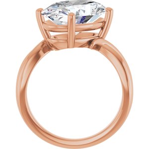 10K Rose Gold 14x10 mm Oval Ring Mounting – image 3