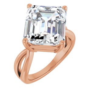 10K Rose Gold 13x11 mm Emerald Ring Mounting