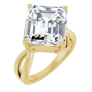 14K Yellow Gold 13x11 mm Emerald Ring Mounting