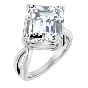 Sterling Silver 13x11 mm Emerald Ring Mounting