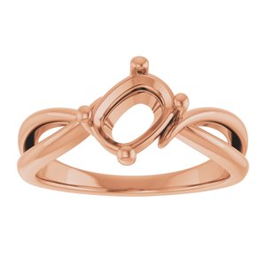 18K Rose Gold 7.5x5.5 mm Elongated Cushion Ring Mounting – image 6