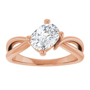 18K Rose Gold 7.5x5.5 mm Elongated Cushion Ring Mounting – image 5