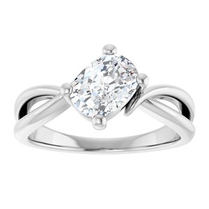 Continuum Sterling Silver 7.5x5.5 mm Elongated Cushion Ring Mounting – image 5