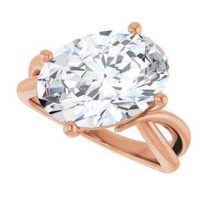 10K Rose Gold 14x10 mm Oval Ring Mounting – image 8