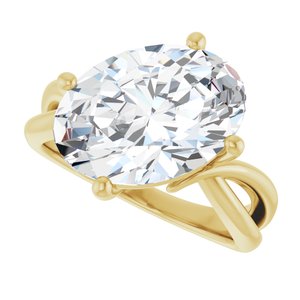 18K Yellow Gold 14x10 mm Oval Ring Mounting – image 8