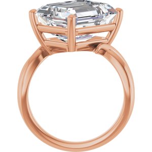 10K Rose Gold 13x11 mm Emerald Ring Mounting – image 3