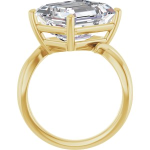 10K Yellow Gold 13x11 mm Emerald Ring Mounting – image 3