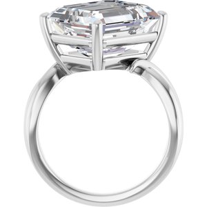 Sterling Silver 13x11 mm Emerald Ring Mounting – image 3