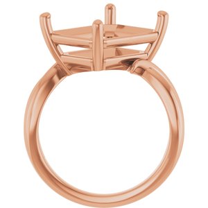 10K Rose Gold 13x11 mm Emerald Ring Mounting – image 4