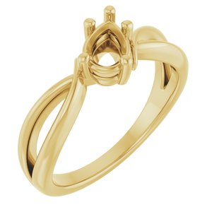 18K Yellow Gold 6.5x4.5 mm Pear Ring Mounting – image 2