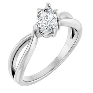 10K White Gold 6.5x4.5 mm Pear Ring Mounting