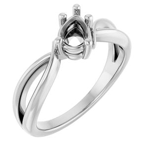 10K White Gold 6.5x4.5 mm Pear Ring Mounting – image 2