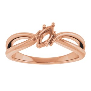 10K Rose Gold 6x3 mm Marquise Ring Mounting – image 6