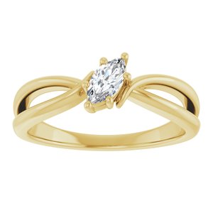10K Yellow Gold 6x3 mm Marquise Ring Mounting – image 5