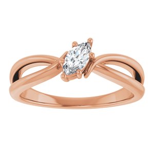 18K Rose Gold 6x3 mm Marquise Ring Mounting – image 5