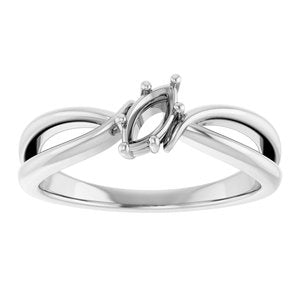 10K White Gold 6x3 mm Marquise Ring Mounting – image 6
