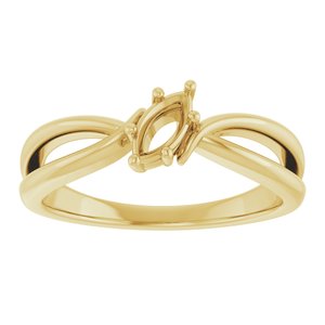 18K Yellow Gold 6x3 mm Marquise Ring Mounting – image 6