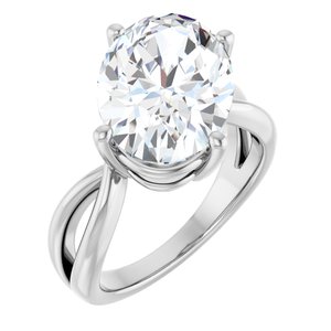 Platinum 14x10 mm Oval Ring Mounting