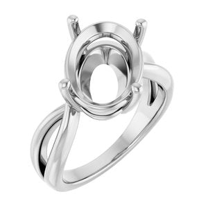 Sterling Silver 14x10 mm Oval Ring Mounting – image 2