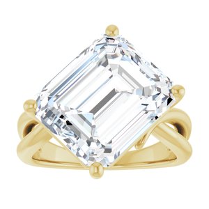 18K Yellow Gold 13x11 mm Emerald Ring Mounting – image 5