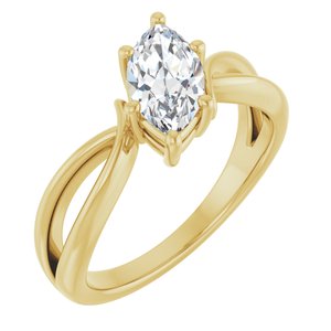 14K Yellow Gold 9.5x5 mm Marquise Ring Mounting