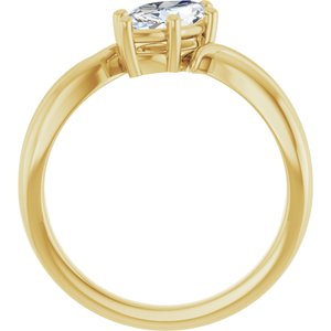 14K Yellow Gold 9.5x5 mm Marquise Ring Mounting – image 3