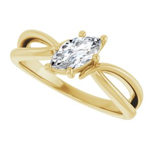 10K Yellow Gold 8x4 mm Marquise Ring Mounting – image 8