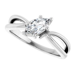 Platinum 8x4 mm Marquise Ring Mounting – image 8