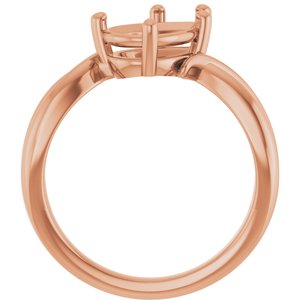 10K Rose Gold 10x7 mm Pear Ring Mounting – image 4