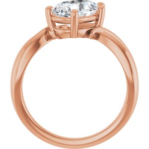14K Rose Gold 10x7 mm Pear Ring Mounting – image 3