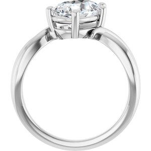 18K White Gold 10x7 mm Pear Ring Mounting – image 3