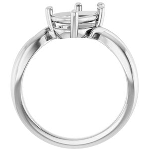 10K White Gold 10x7 mm Pear Ring Mounting – image 4