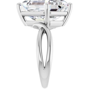 14K X1 White Gold 13x11 mm Emerald Ring Mounting – image 7