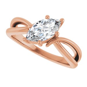 10K Rose Gold 9.5x5 mm Marquise Ring Mounting – image 8