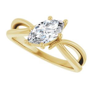 14K Yellow Gold 9.5x5 mm Marquise Ring Mounting – image 8