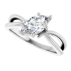 18K White Gold 9.5x5 mm Marquise Ring Mounting – image 8