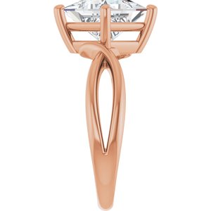 10K Rose Gold 7.5x7.5 mm Square Ring Mounting – image 7