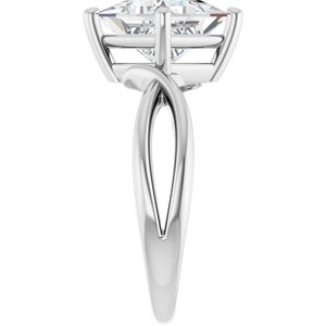 14K White Gold 7.5x7.5 mm Square Ring Mounting – image 7