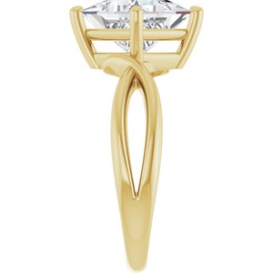 14K Yellow Gold 7.5x7.5 mm Square Ring Mounting – image 7