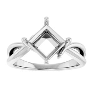 Continuum Sterling Silver 7x7 mm Square Ring Mounting – image 6