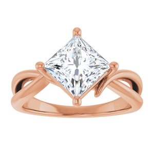 14K Rose Gold 7x7 mm Square Ring Mounting – image 5