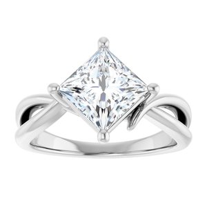 Platinum 7x7 mm Square Ring Mounting – image 5